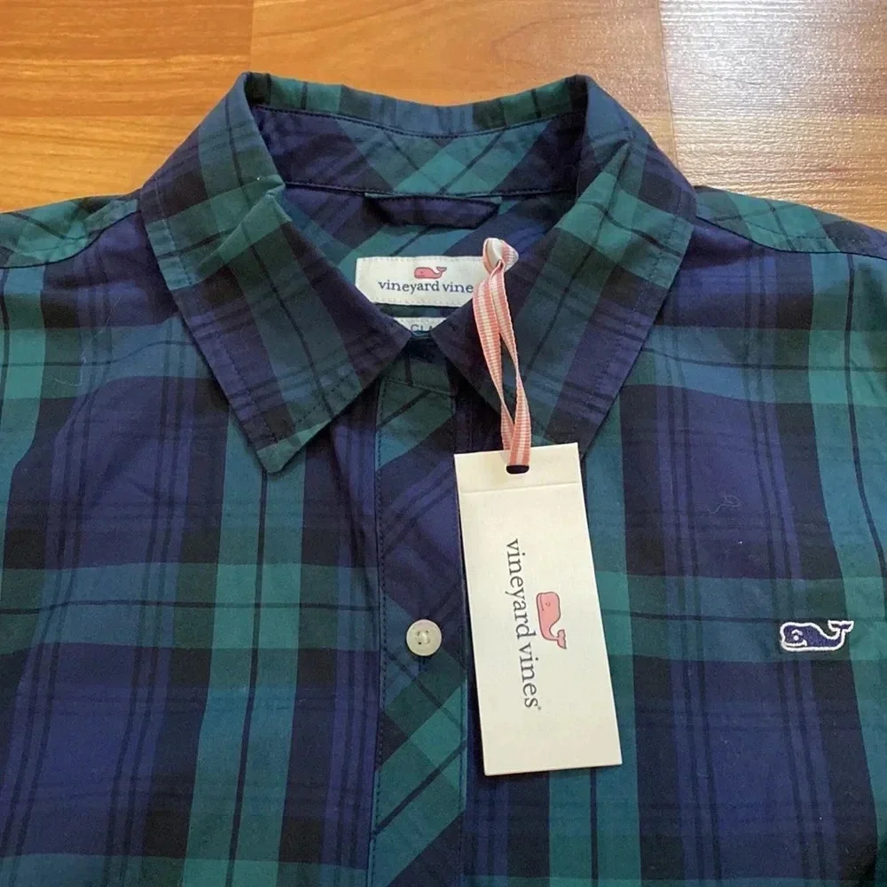 NWT Vineyard Vines Blackwatch Chilmark Classic Button Down in Jet Black - Picture 6 of 10